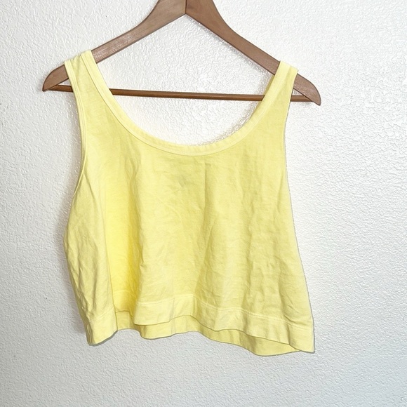 Tops - Old Navy Yellow Cropped Summery 100% Cotton Tank Top